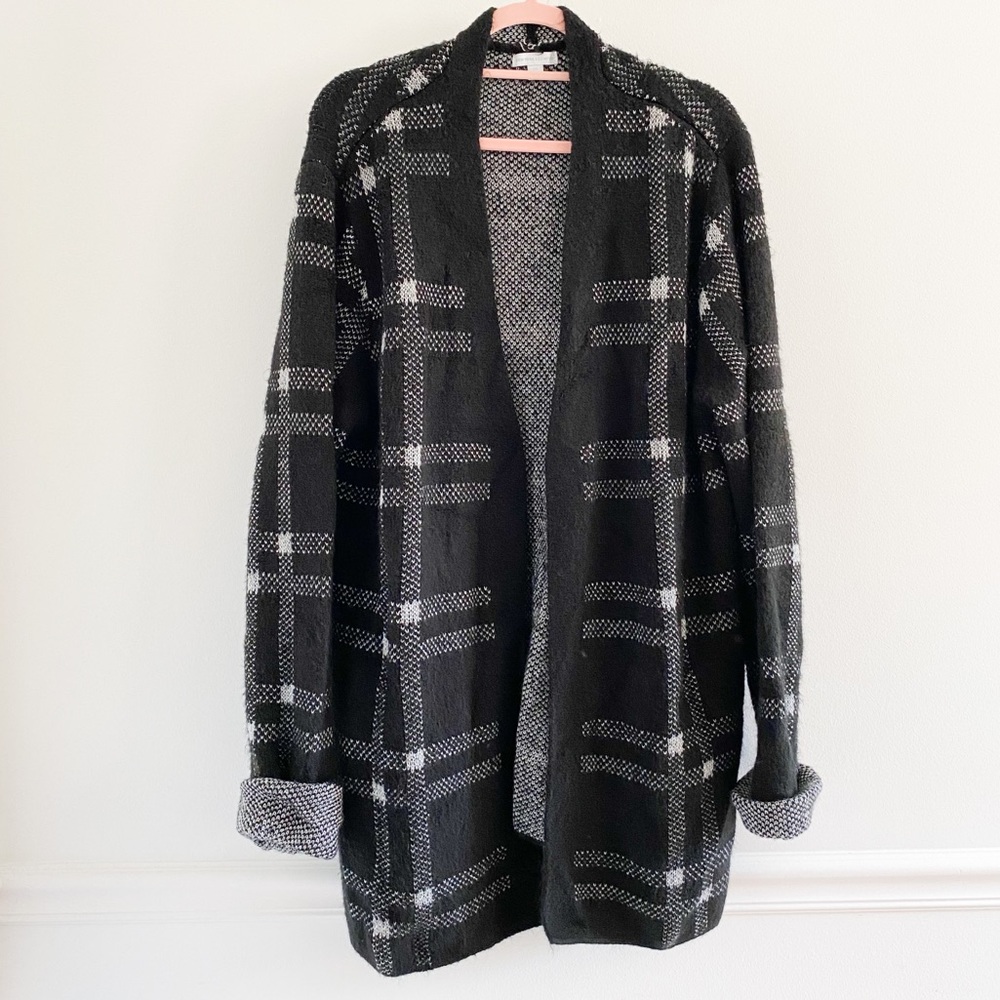 New York & Co Plaid Longline Cardigan
